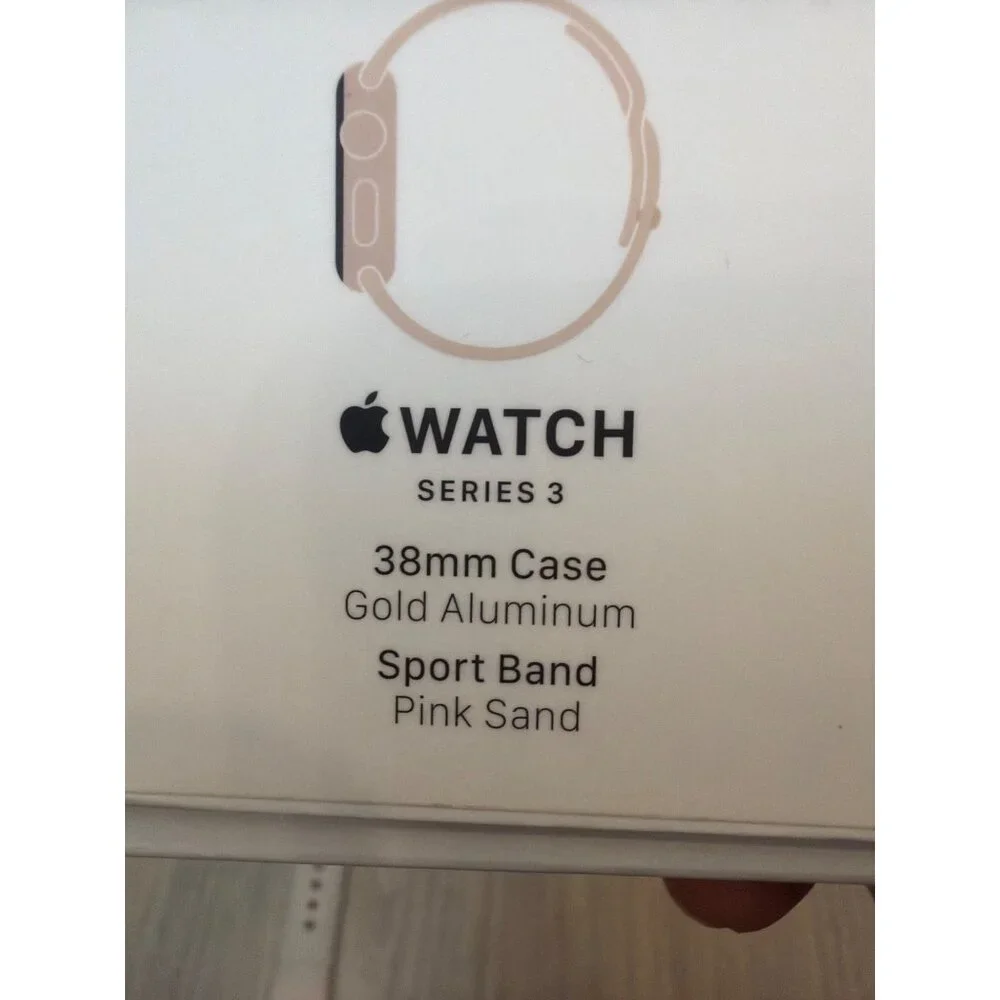 Apple Watch Series 3 38mm Gold Aluminum Case With Pink Sand Sport Band & Charger